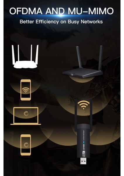 NR35 USB Wifi 6 Kablosuz Ağ Adaptörü Wireless 1800MBPS Windows Macos Linux