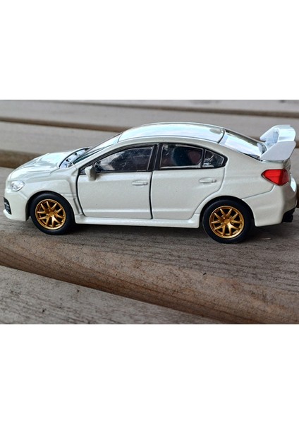 Lisanslı Subaru Wrz Stı Çek Bırak Model Metal Araba (1:34) 43693D Beyaz