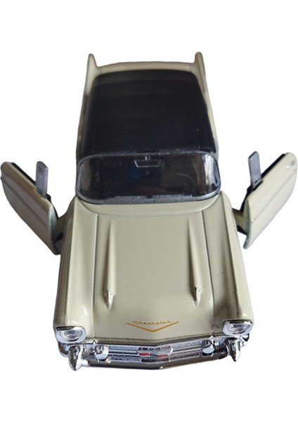 Lisanslı 1957 Chevrolet Bel Air Çek Bırak Model Metal Araba (1:34) Krem fiyatları