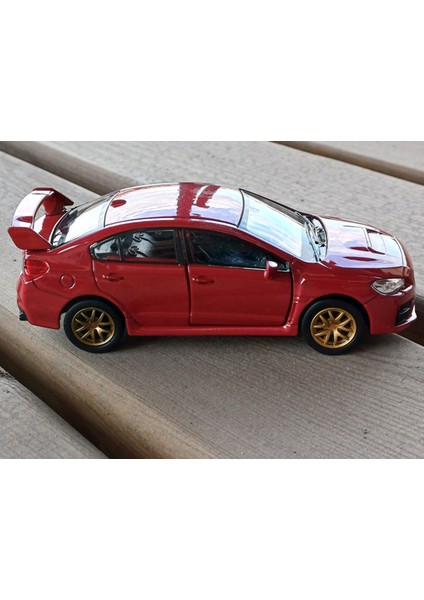 Lisanslı Subaru Wrz Stı Çek Bırak Model Metal Araba (1:34) 43693D Kırmızı