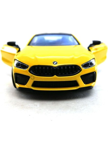 Bmw M8 Diecast Metal Çek Bırak Araba 1:34 Ölçek Sarı