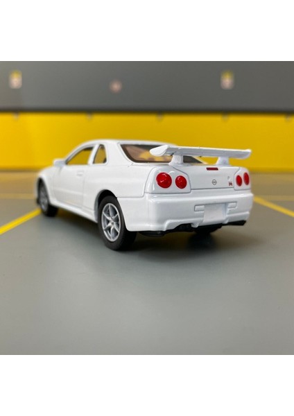 Nissan Skyline Gt-R R34 1/36 Ölçek Diecast Metal Model Araba Oyunca Araba indirimleri