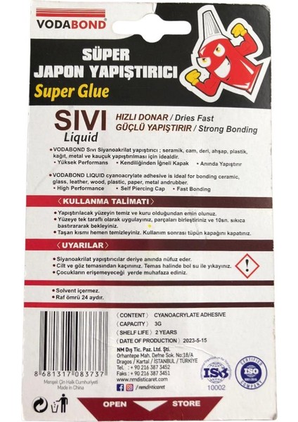 Süper Japon Yapıştırıcı Şeffaf - 3 Gr.