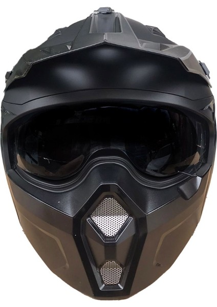 X1-X Seul Mat Siyah Modüler Kask - Xxl
