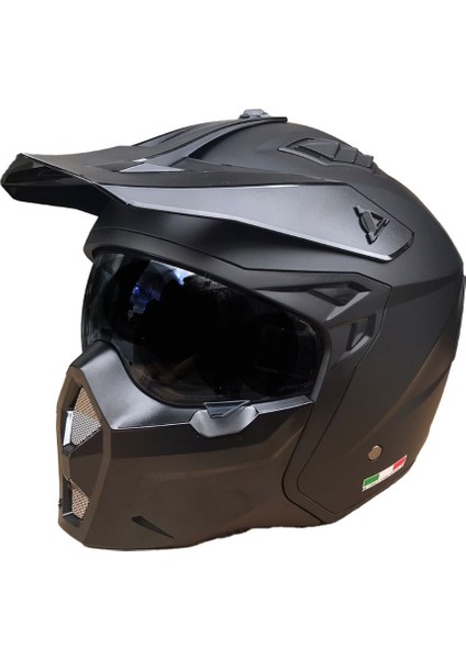 X1-X Seul Mat Siyah Modüler Kask - Xxl
