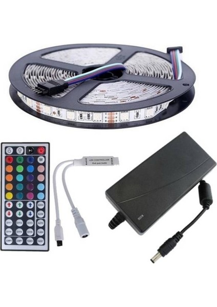 Şerit LED Rgb 44 Tuşlu Kumandalı 5050 Smd 5 Metre 3 Çip