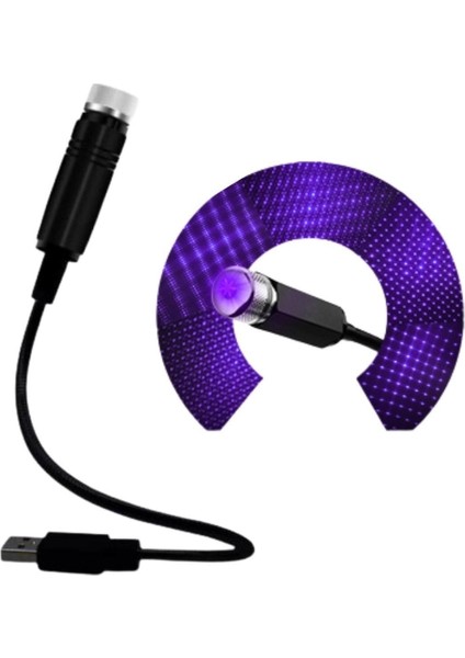 Araç Içi USB Li Aydınlatma Lazer Işık Mavi