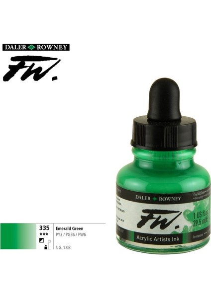Likit Akrilik Pistole Mürekkebi Fw Ink 29.5 ml 335 Emerald Green