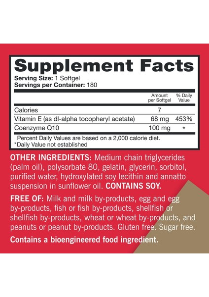 Ultra COQ10 100 mg 180 Softgels