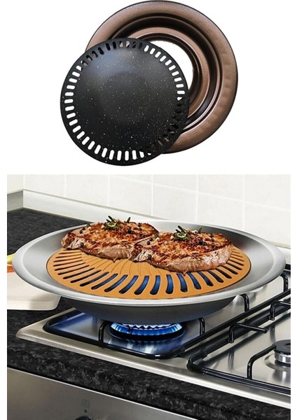 Mucize Izgara Stovetop Grill Ocak Üstü Yanmaz Yapışmaz Dumansız Grill