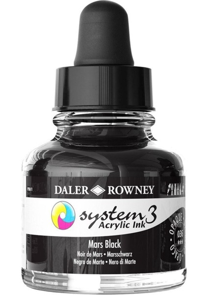System 3 Sıvı Akrilik Mürekkep Boya 29.5 ml 036 Mars Black