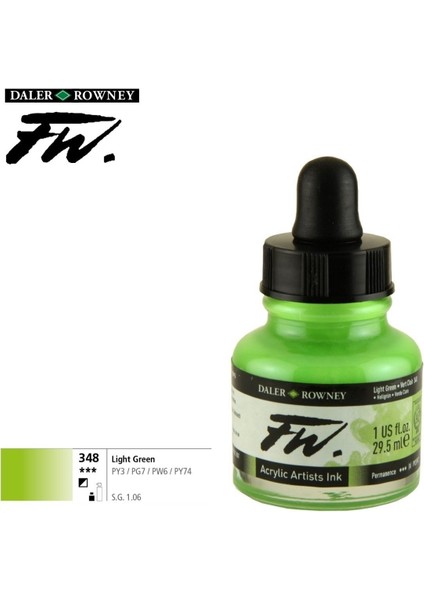 Likit Akrilik Pistole Mürekkebi Fw Ink 29.5 ml 348 Light Green