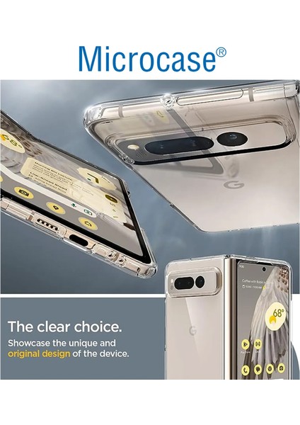Google Pixel Fold Sert Kristal Kapak Kılıf - Şeffaf AL3157