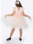 Roza Dantel Tütü Kız Çocuk Abiye Elbise MNK0546 - Somon - 4 Yaş 4