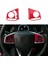 Direksiyon Düğmesi Iç Dekorasyon Kapak Etiket Trim Için 10TH Gen Honda Civic 2016-2020 Kırmızı (Yurt Dışından) 2