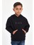 3D Baskılı Pamuk Kışlık Siyah Kapüşonlu Çocuk Siyah Erkek Unisex Oversize Sweatshirt Hoodie 3