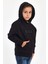 3D Baskılı Pamuk Kışlık Siyah Kapüşonlu Çocuk Siyah Erkek Unisex Oversize Sweatshirt Hoodie 4