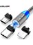 Uslıon Hızlı Şarj Veri Şarj Mikro USB Kablo Kordonu Tel Manyetik USB Kablosu iPhone 12 11 Xiaomi Samsung C Tipi Kablo LED (Yurt Dışından) 1