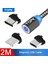 Topk AM17 2 M LED Manyetik USB Kablosu iPhone Xs Için Max Mikro USB Tip C Kablo Samsung Örgülü Telefon Kablosu Mıknatıs Şarj Kablosu (Yurt Dışından) 1