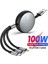 3in1 Geri Çekilebilir 6A 100 W USB Kablosu iPhone 14 13 12 Pro Max USB 8 Pin/tip C/mikro Hızlı Şarj Kablosu Için Huawei Veri Kablosu (Yurt Dışından) 1