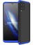 - Samsung Galaxy A22 4G - Kılıf Parmak izi Yapmayan 3 Parça Ays Kapak - Siyah-Mavi - T21875 1