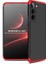 - Samsung Galaxy S22 Plus - Kılıf Parmak izi Yapmayan 3 Parça Ays Kapak - Siyah-Kırmızı 1