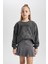 Kız Çocuk Baskılı Bisiklet Yaka Kalın Sweatshirt B7817A823WN 3
