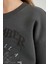 Kız Çocuk Baskılı Bisiklet Yaka Kalın Sweatshirt B7817A823WN 5