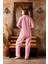 Çizgili Düğmeli Gömlek Yaka Peluş Polar Pijama Takımı 3