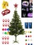 150 cm Yılbaşı Çam Ağaç Seti 10 Metre Pilli Rgb LED Işıklı, Tepe Yıldızı 33 Parça Süs, 2 Kar Spreyi 1