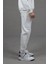 Erkek Üç İplik İçi Şardonlu Lastikli Paça Eşofman Beyaz 3