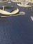 Simli Polyester Keten Dertsiz Masa Örtüsü Lacivert 3