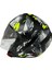 715 Poıson Black Grey Yellow Yarım Kask 1