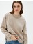 Bisiklet Yaka Sweatshirt Parlak Taşlı Ribanalı 1