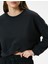 Modal Kumaş Crop Spor Sweatshirt Asimetrik Kesim Bisiklet Yaka Uzun Kollu 5