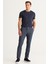 ALTINYILDIZ CLASSICS Erkek Lacivert Slim Fit Dar Kesim Yan Cepli Tweet Desenli Beli Lastikli Klasik Kumaş Pantolon 2