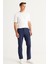 Erkek Lacivert Slim Fit Dar Kesim Esnek Pantolon 1