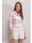 Kadın Pembe Hafif Dökümlü Saten Yüzeyli Gömlek HZL22W-BD139641 2