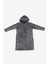 Kadın Gri Mermer Desenli Taşlı Uzun Sweatshirt 4