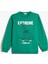 Dinozorlu Sweatshirt Bisiklet Yaka Uzun Kollu Şardonlu 1