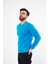 Vera Moda Tarz Erkek Sweatshirt Turkuaz - 3 Iplik Şardonlu Uzun Kollu T-Shirt 2