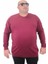 Erkek Büyük Beden Sıfır Yaka Basic Triko Kazak 23750 Bordo 1