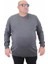 Erkek Büyük Beden Sıfır Yaka Basic Triko Kazak 23750 Antrasıt 1