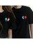 Ateş ve Su Baskılı Özel Tasarım Oversize Siyah 2 Adet Tshirt Sevgili Kombini 1