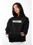 Brooklyn Grafiti Baskılı Unisex Oversize Siyah Hoodie 2