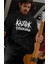 Kazıdık Tırnaklarla Ezhel Siyah Oversize %100 Pamuk Kapüşonlu Sweatshirt Hoodie Unisex 3