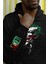 Joker Ön ve Kol Baskılı Siyah Oversize %100 Pamuk Kapüşonlu Sweatshirt Hoodie Unisex 2