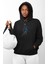 Siyah Kapüşonlu Sweatshirt - Pamuklu, Cep Detaylı, Basketbolçu Astronot 2