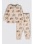 Sevimli Animal (Aslan-Zebra-Fil) Desenli Pamuk Çocuk Pijama Takımı 1