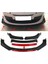 Renault Megane Mk3 Kırmızı Renkli Şeritli Dilli Ön Lip 4 Prç Parlak Siyah Abs 2009 - 2016 1